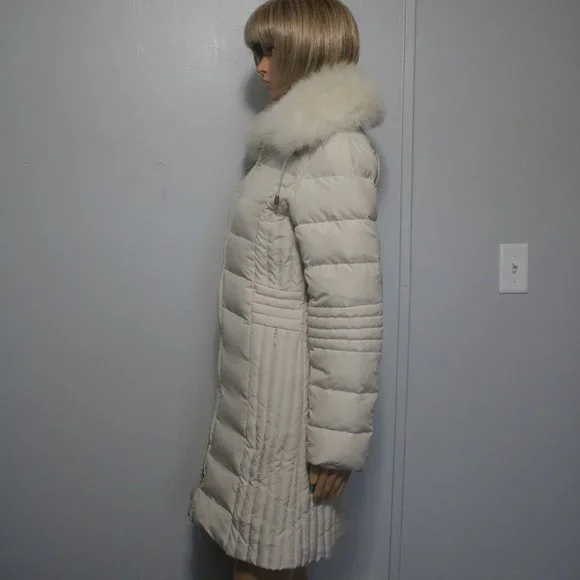 #451 Polyester/ fox fur coat
